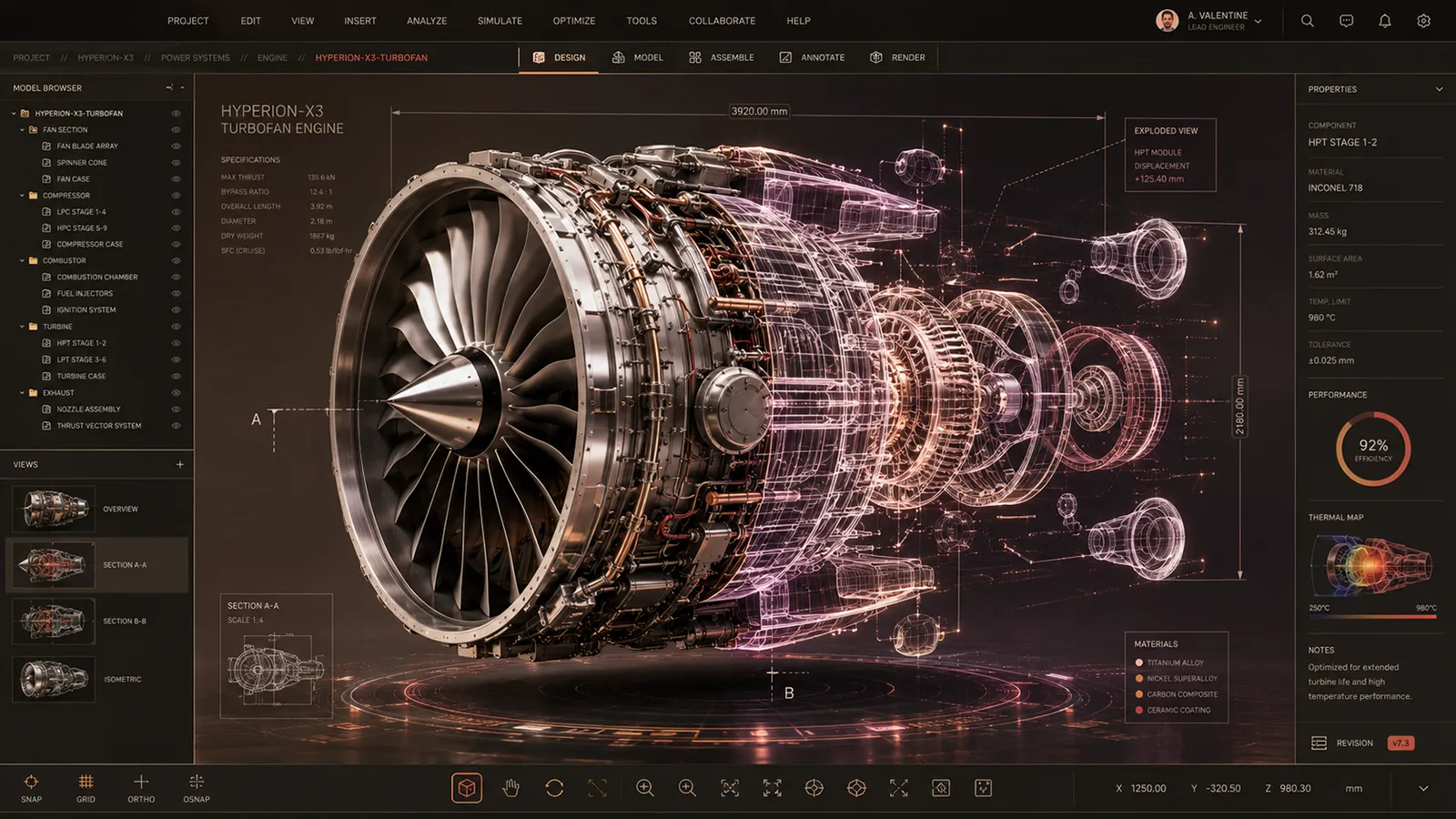 Eine Turbine im CAD