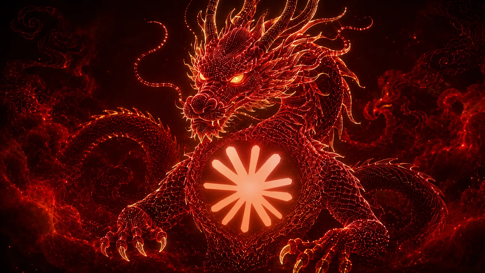 Ein chinesischer Drache mit Claude Herz