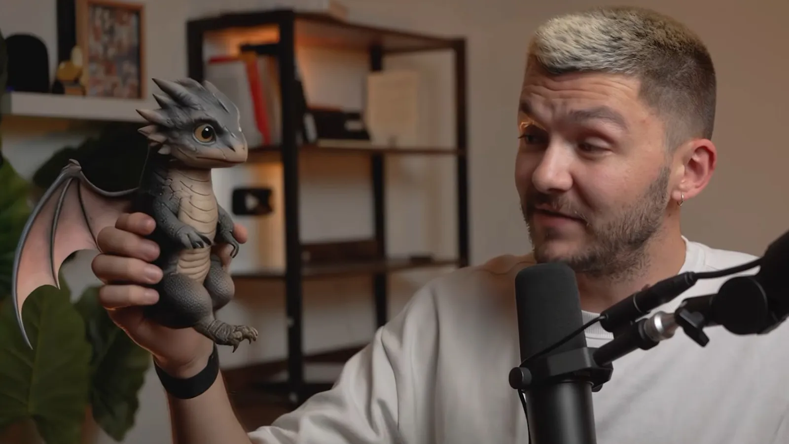 Ein Drache wird im Livestream gehalten