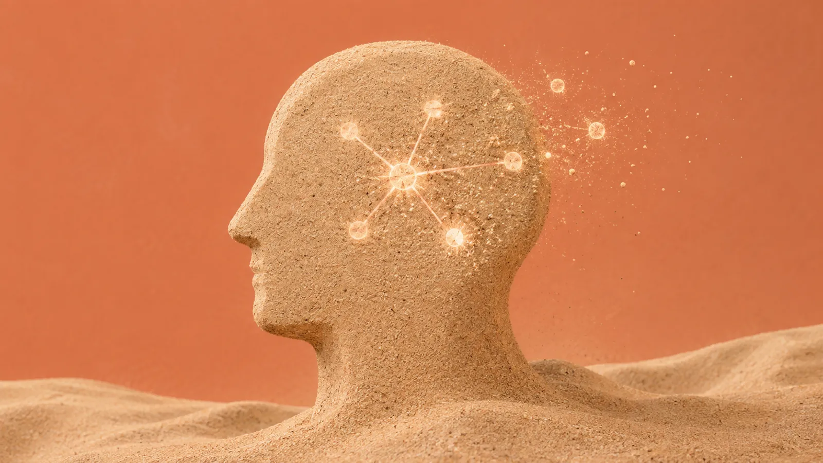 Ein Sandkopf mit Intelligenz