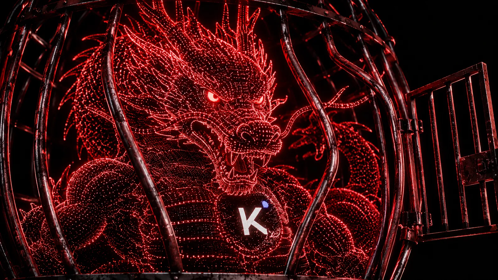 Ein großer Drache im Gefängnis