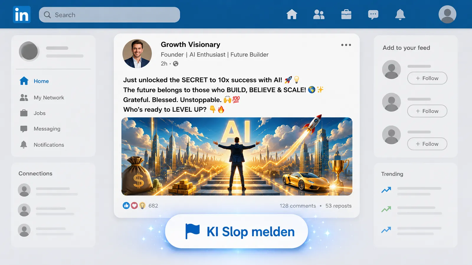 Eine LinkedIn Grafik mit KI Slop