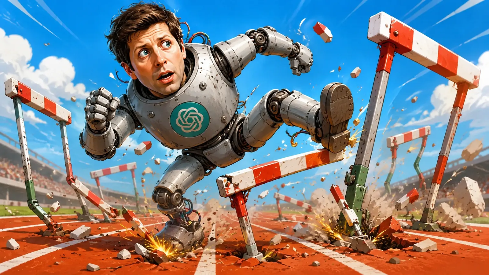 Sam Altman beim Hürdenlauf