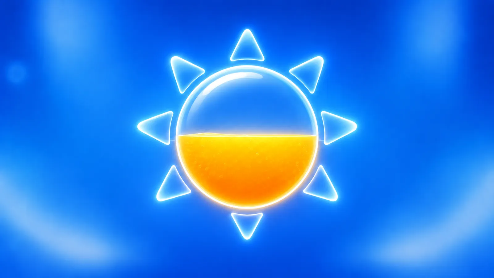 Eine Sonne ist nur zur hälfte gefüllt