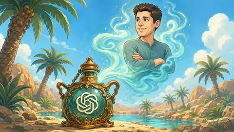 Sam Altman skizziert einen Flaschengeist, welcher jeden Wunsch erfüllt