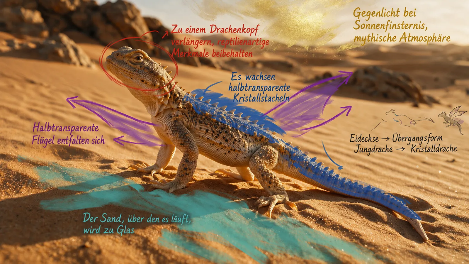 Ein Drache wird bearbeitet mit KI