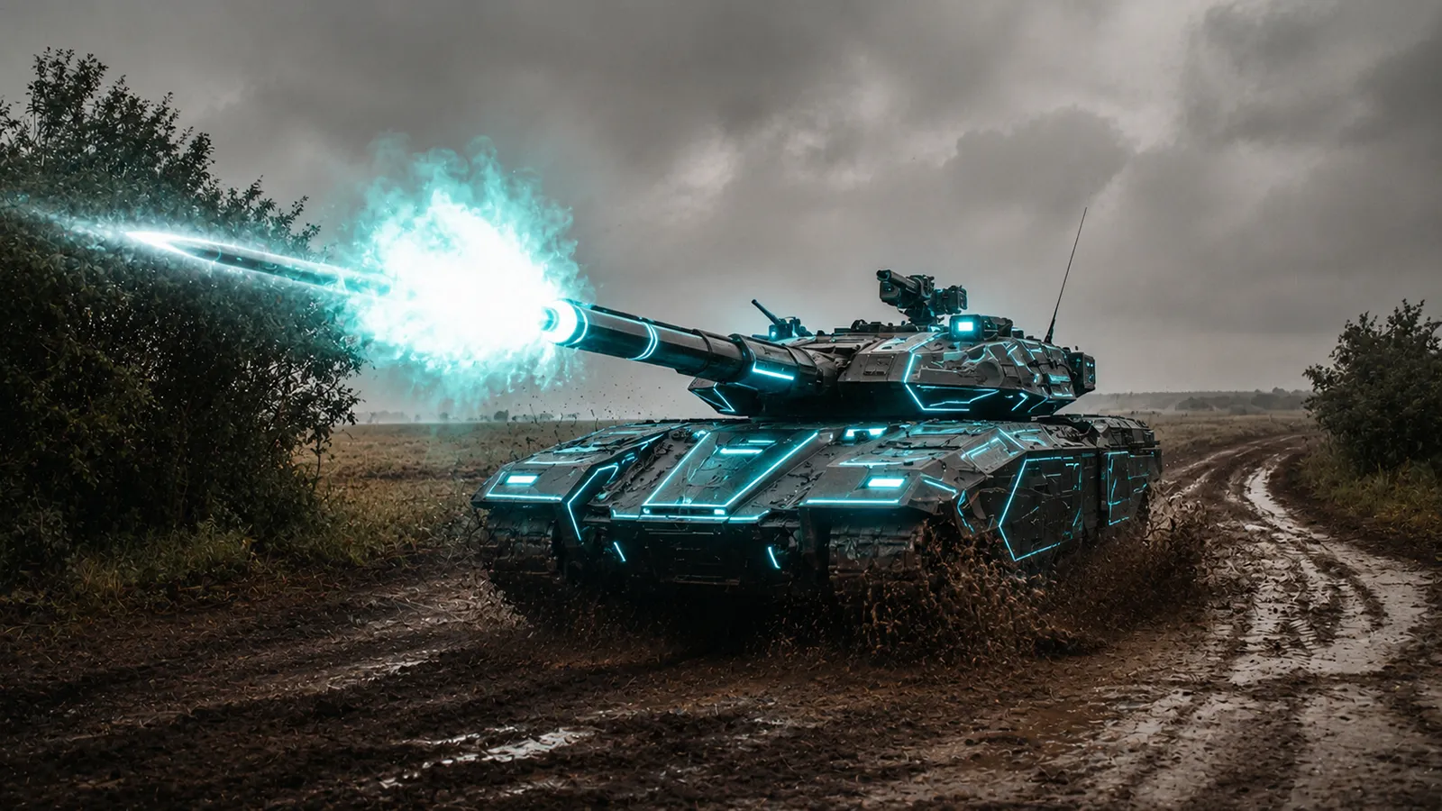 Ein US Panzer schießt