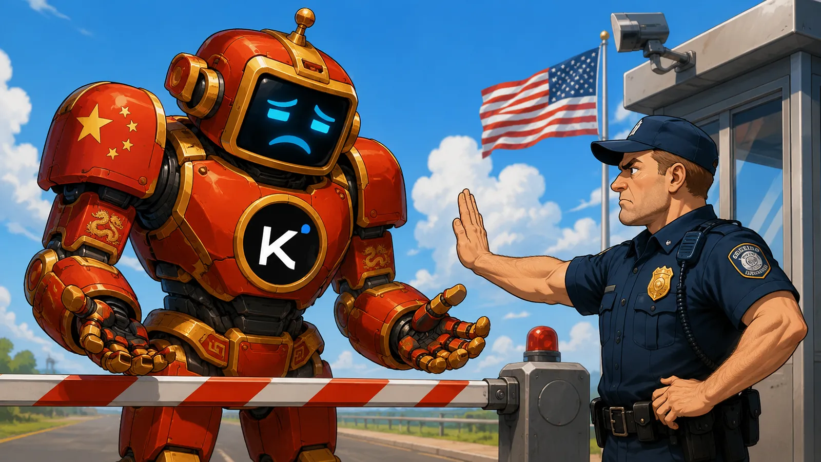 Ein chinesischer Roboter wir an der US Grenze abgewiesen