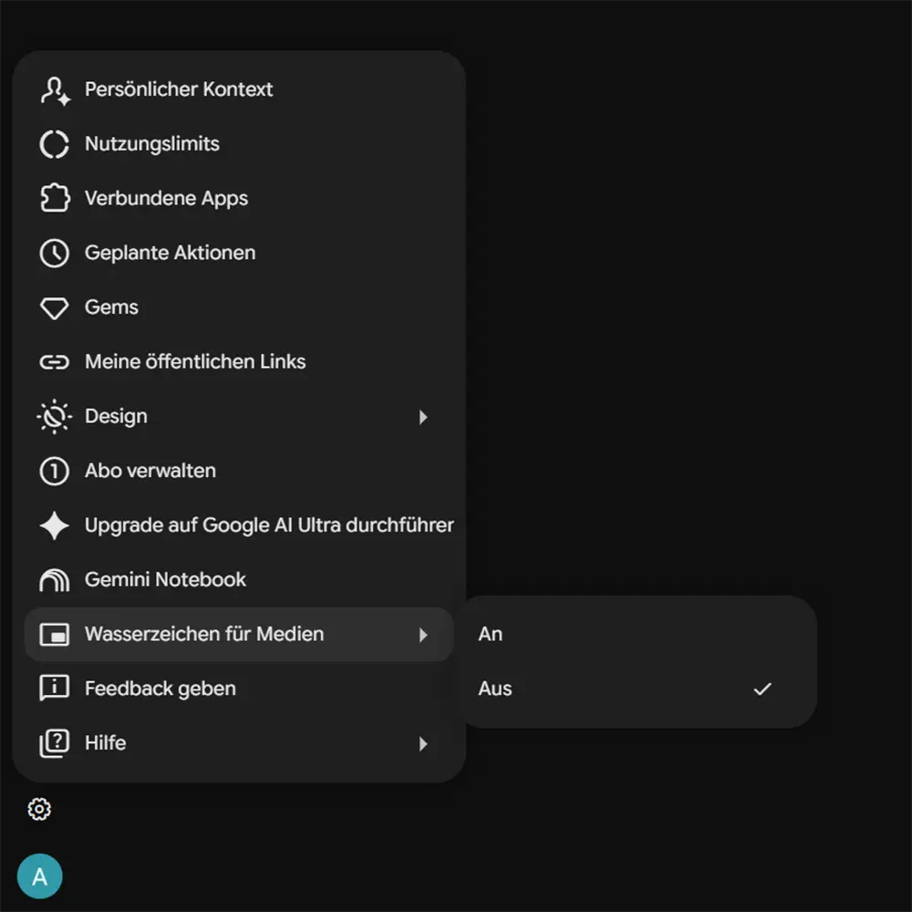 Google Einstellungen für Wasserzeichen