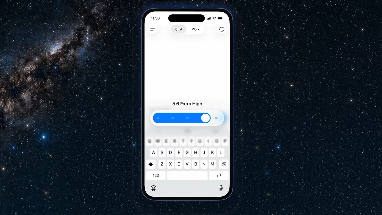 Ein Smartphone mit ChatGPT Schieberegler
