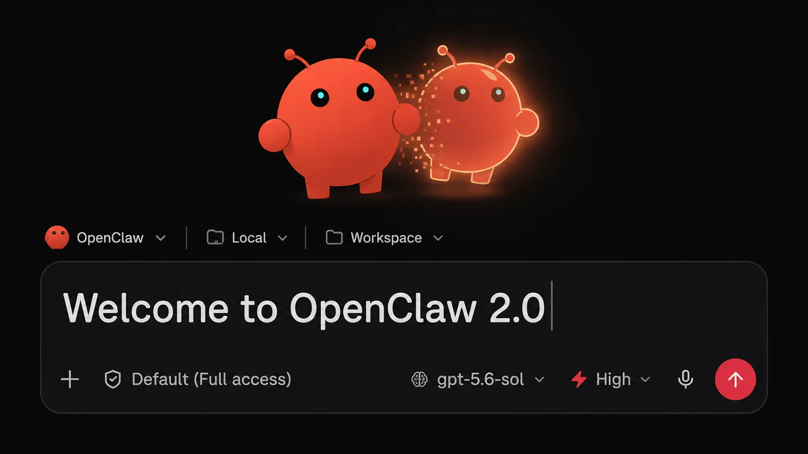 Open Claw 2 Oberfläche