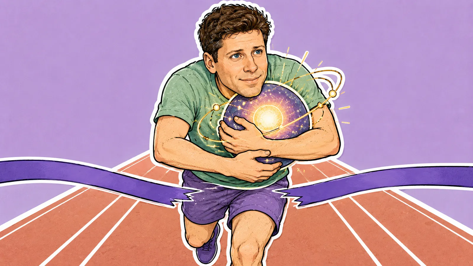 Sam Altman auf der Laufbahn