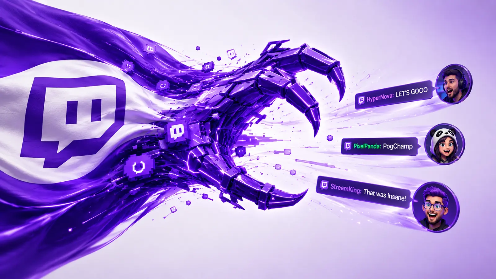 Eine Twitch KI Flagge greift nach Daten