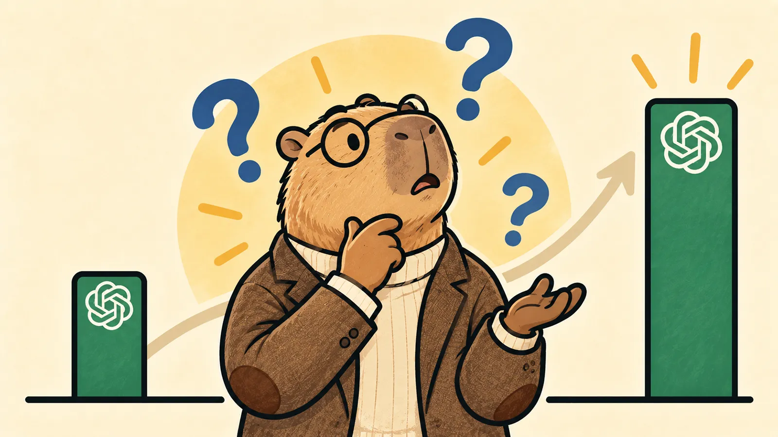 Ein Wasserschwein ist überrascht vom neuen Ergebnis