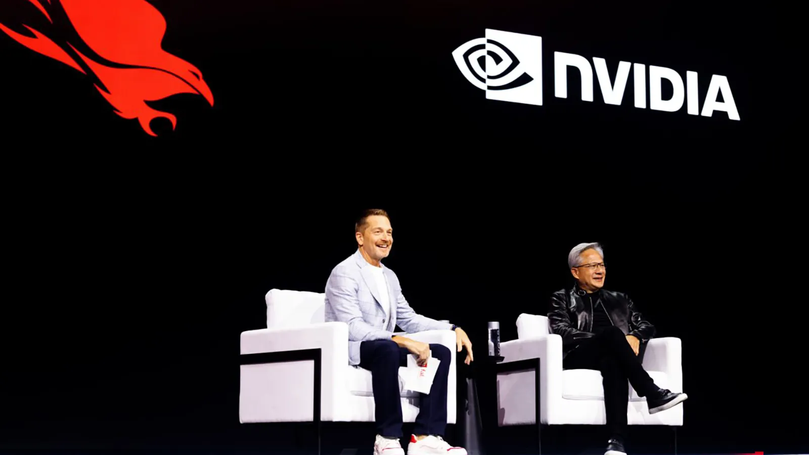 Jensen Huang auf einer Bühne