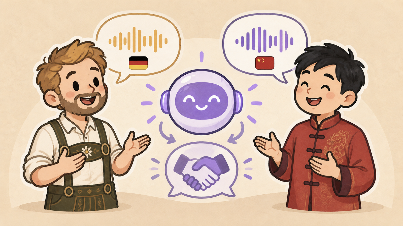 Ein Deutscher und ein Chinese unterhalten sich