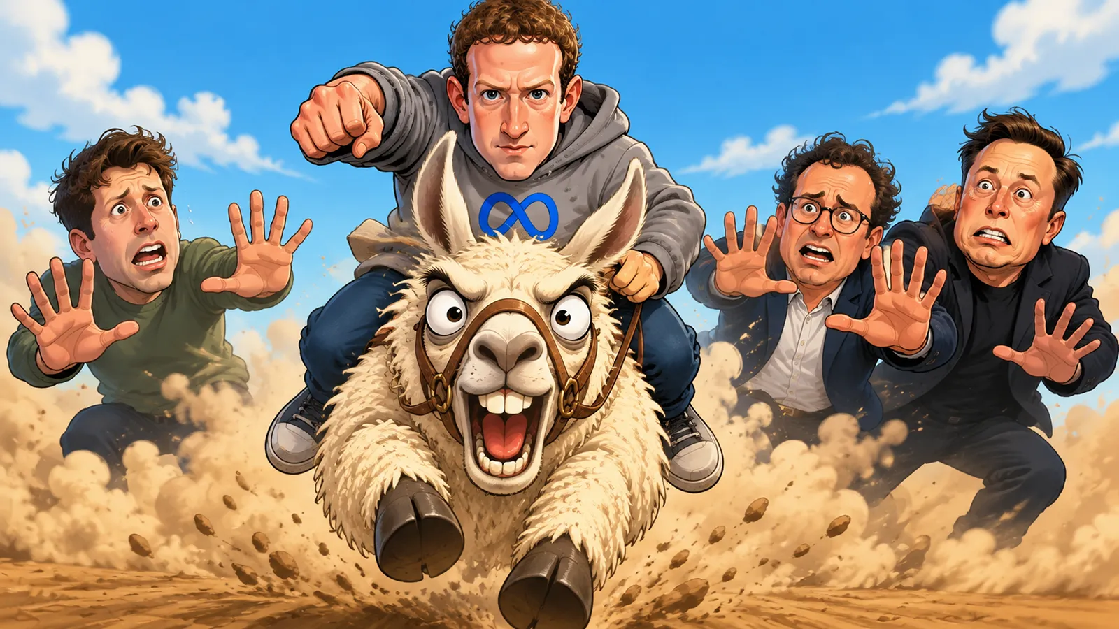 Zuckerberg auf einem Lama