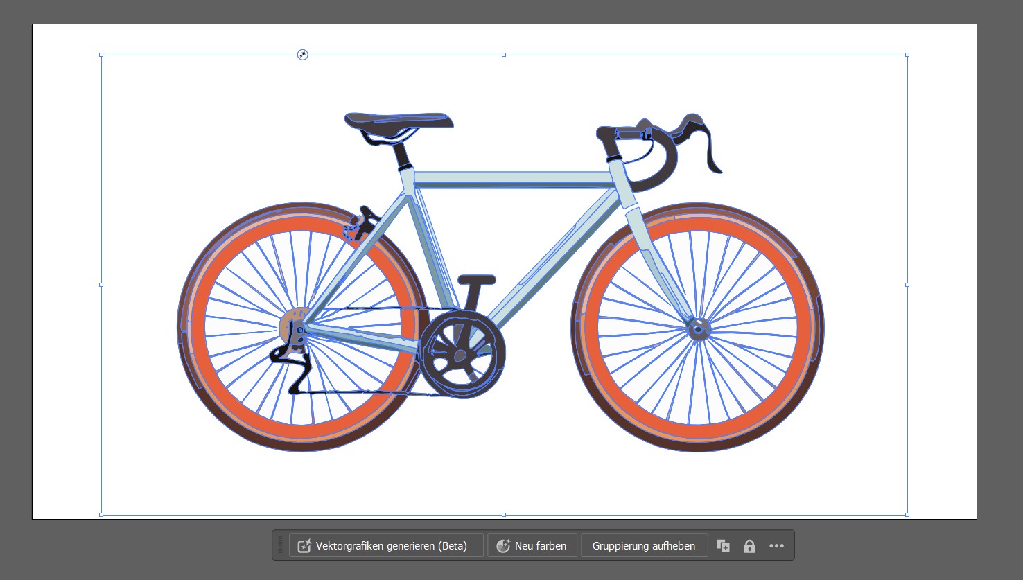 Fahrrad Vektorgrafik mit KI