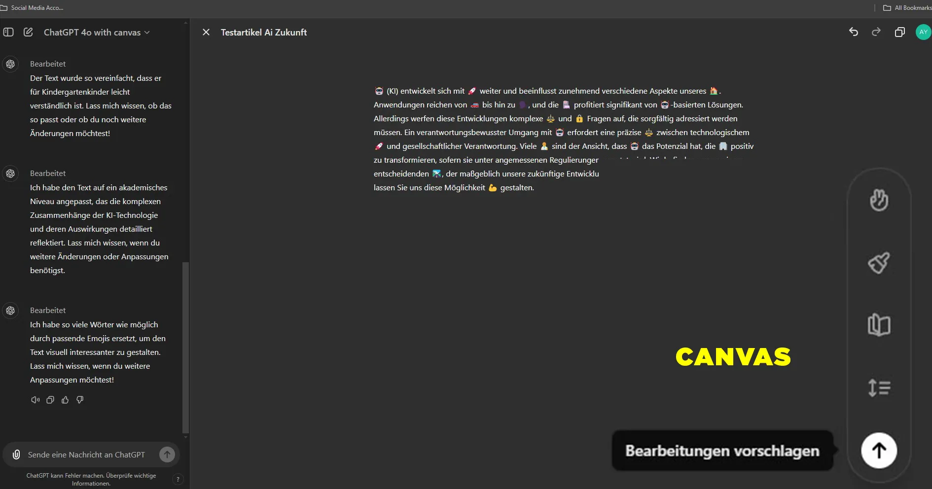 Open AI Canvas