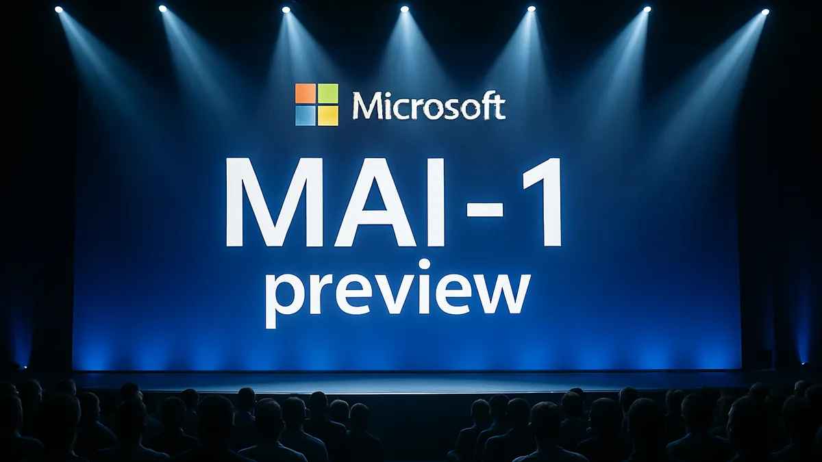 Eine Microsoft Bühne mit dem MAI-1 Modell
