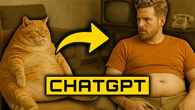 Eine Katze wird zu einem Menschen