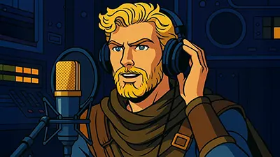 Caramba hört Musik im Podcast Studio