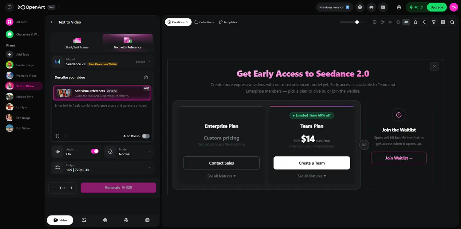 seedance bei openart