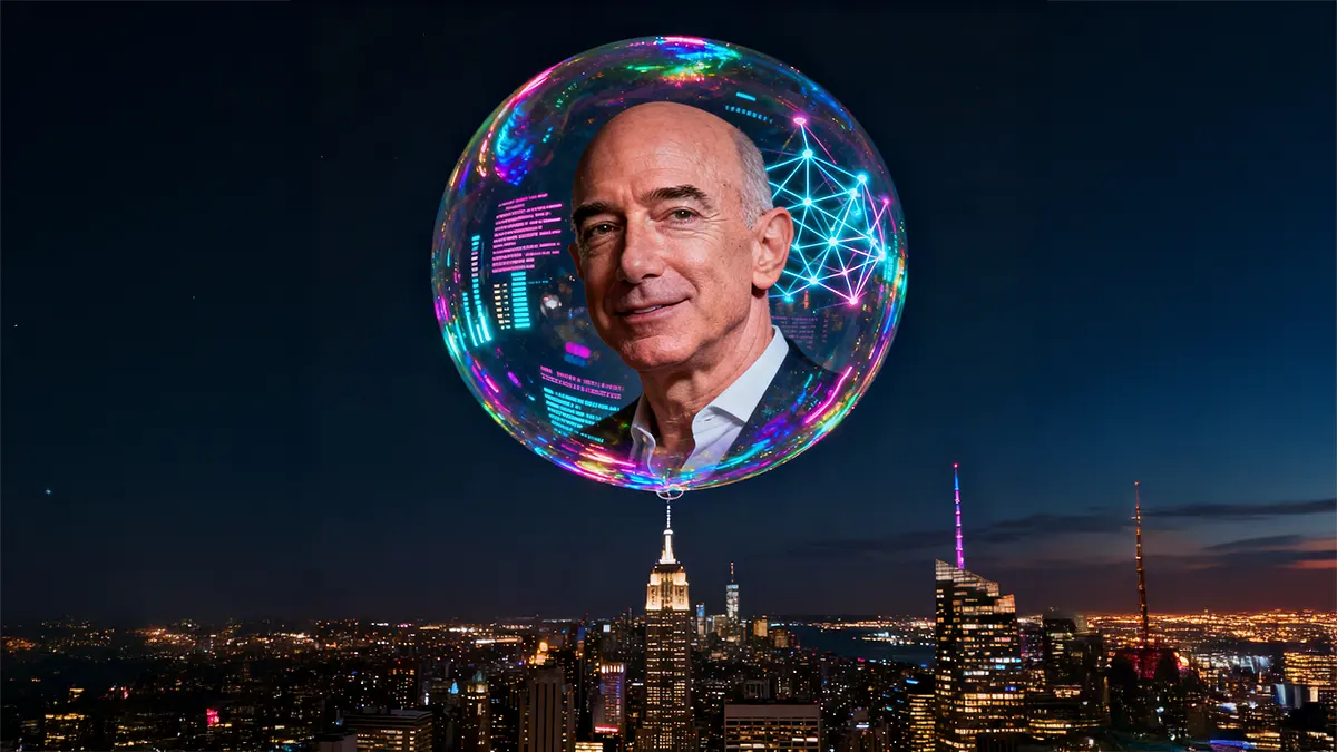 Bezo in einer KI-Blase über NewYork