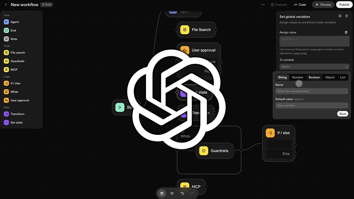 Ein Schaubild vom OpenAI Agent Builder