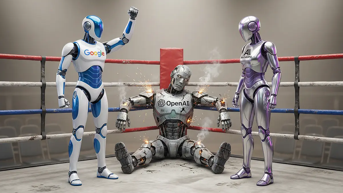 OpenAI Roboter ist zu Boden gegangen im Boxring