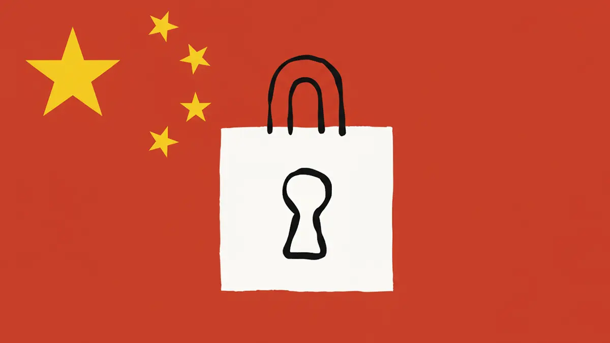 China Flagge und Anthrophic Schloss