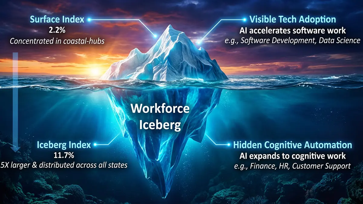 Eine Eisberg mit diversen Daten