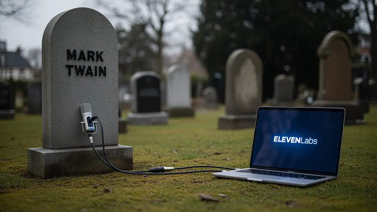Eine Verbindung von Mark Twain zu Elevenlabs