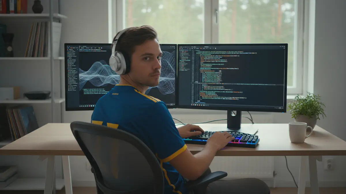 Ein Vibe Coder vor dem PC