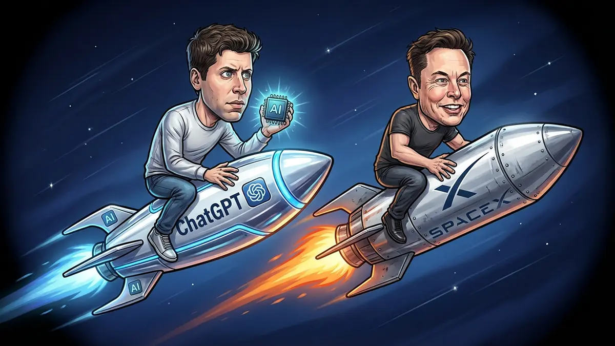 Sam Altman im Wettrennen mit Elon Musk auf einer Rakete