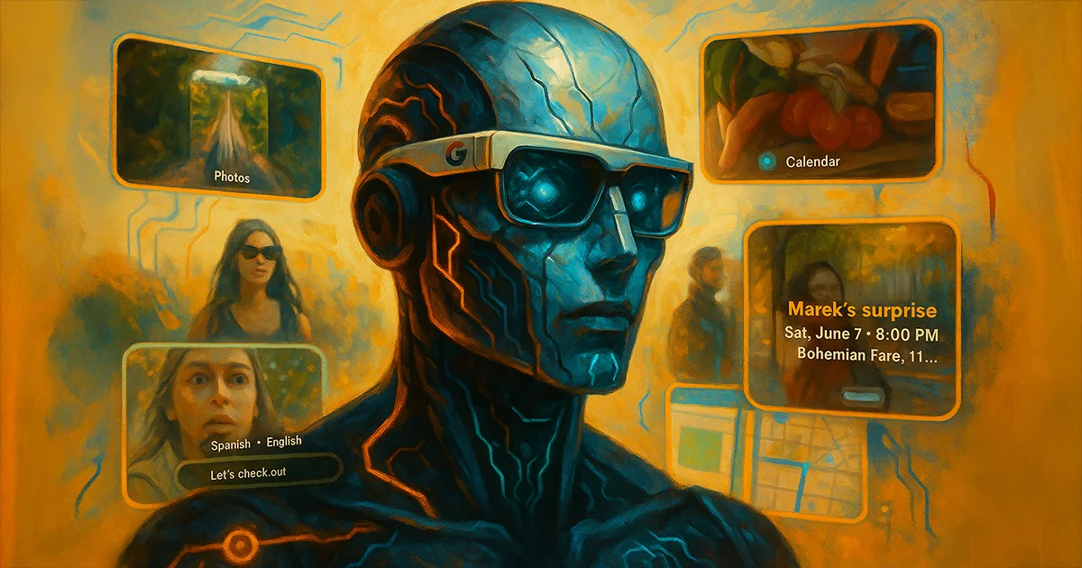 Roboter mit der neuen Android XR Brille