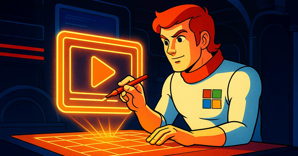 Ein Microsoft Arbeiter erstellt ein Video