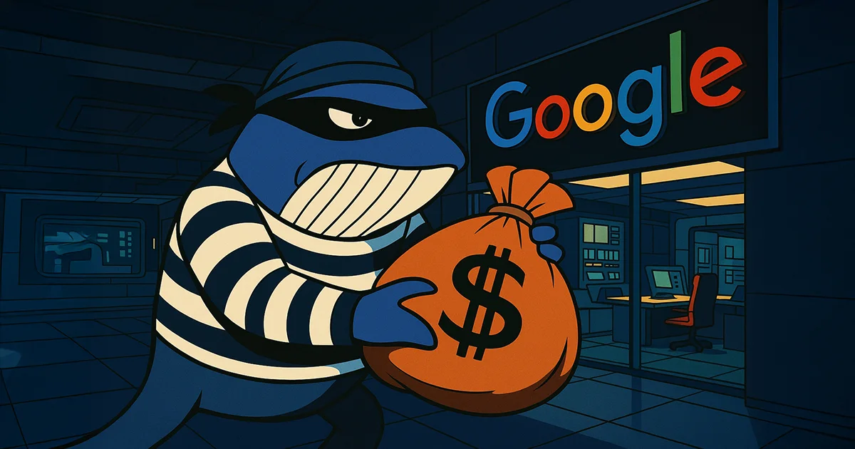 Ein Wal klaut Geld von Google
