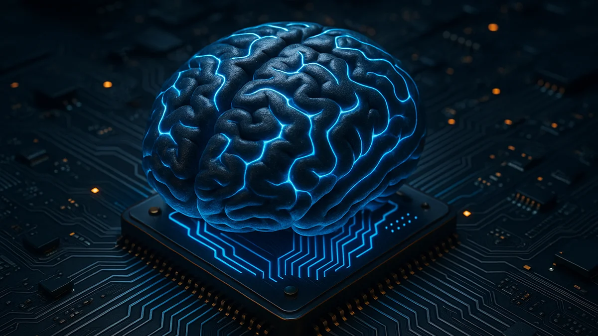 Ein Computerchip in Gehirn-Design