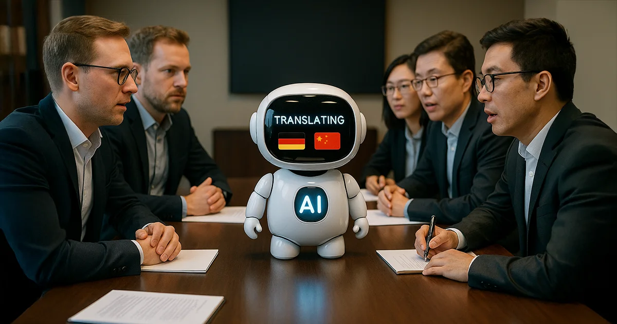 KI-Roboter bei einem Meeting