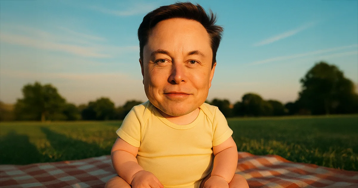 Elon Musk als Baby