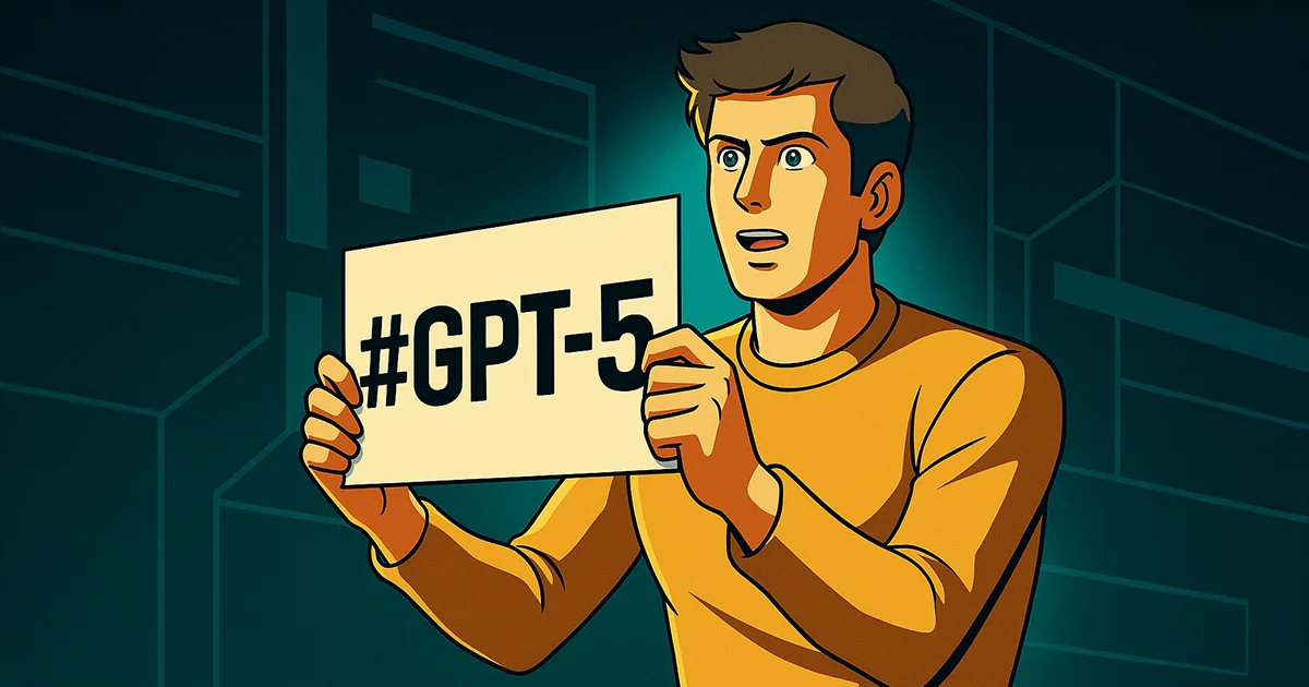 Sam Altman zeigt ein Schild mit GPT5