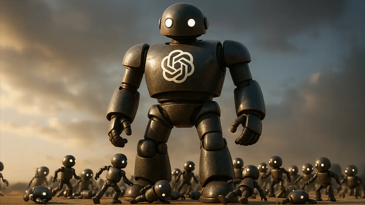 Ein OpenAI Roboter und viele kleine Mini Roboter