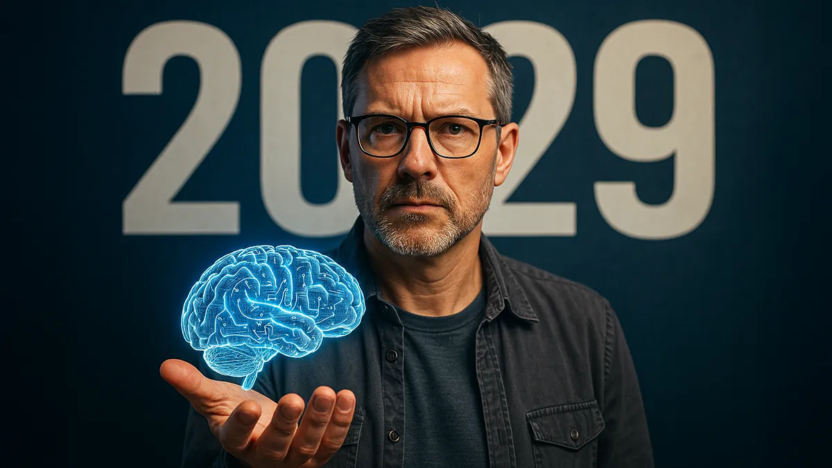 Ein Forscher hält 2029 ein KI-Gehirn in die Luft