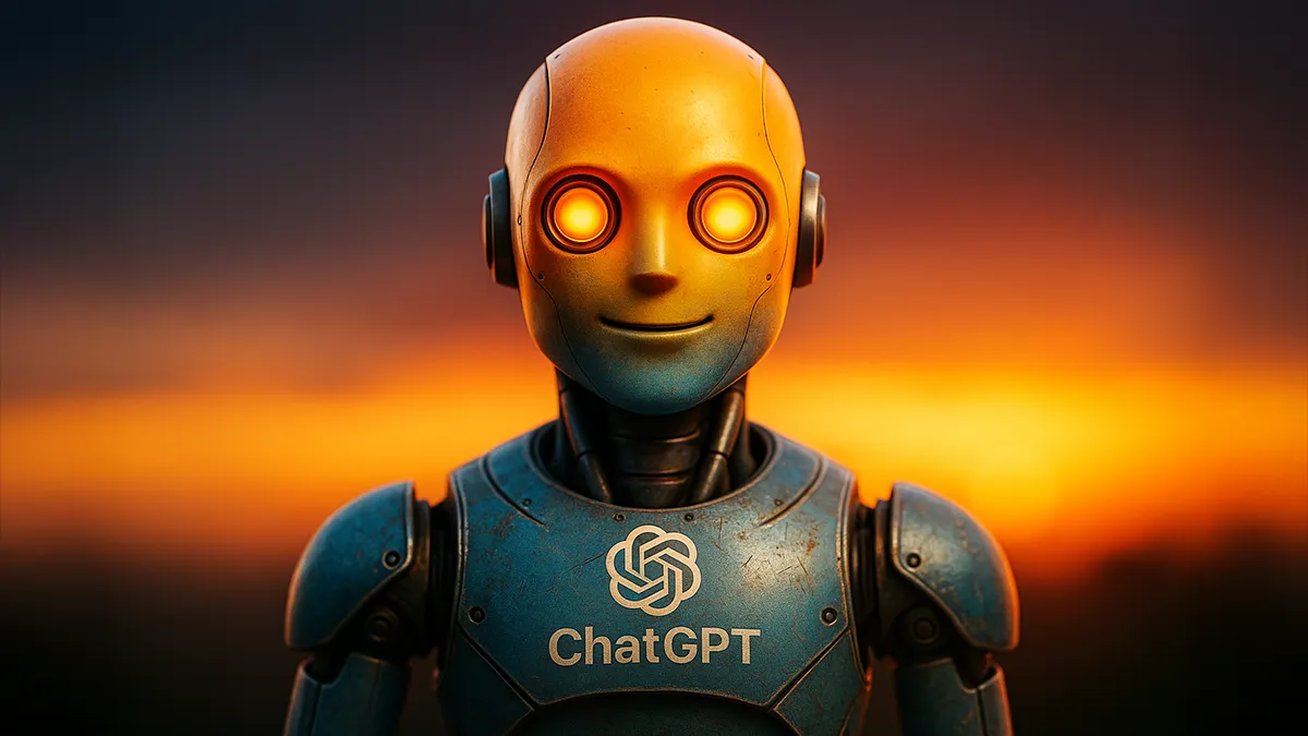 Ein Roboter der von kalt zu warm wechselt