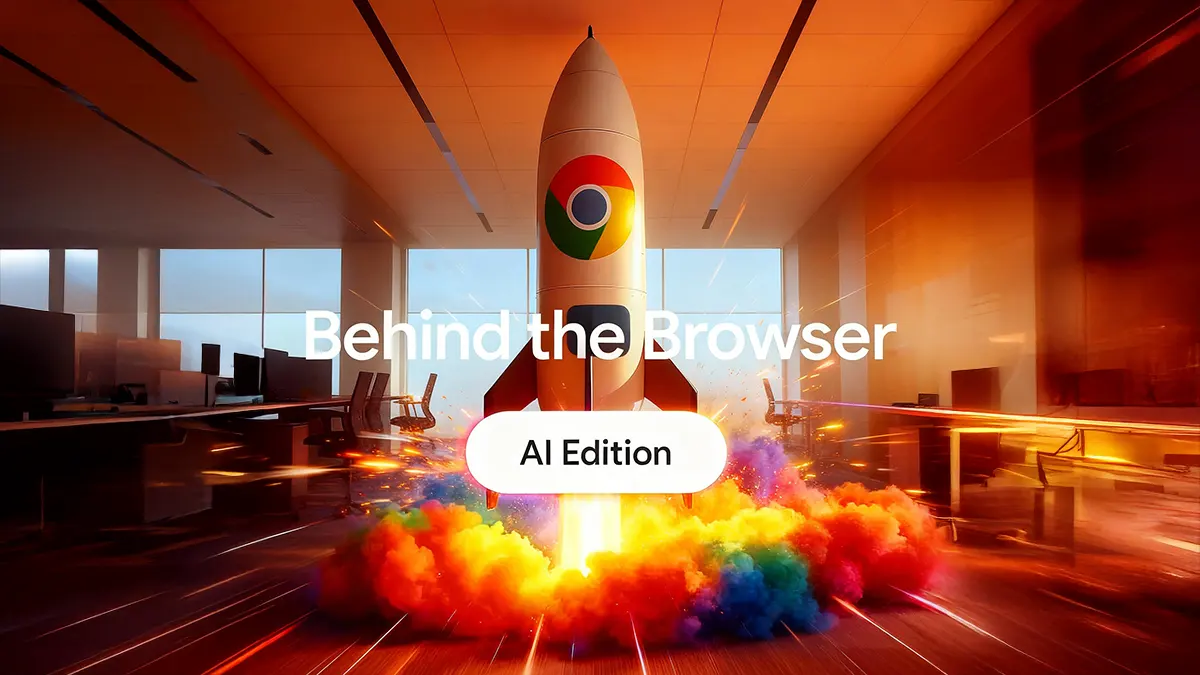 Eine Google Chrome Rakete startet