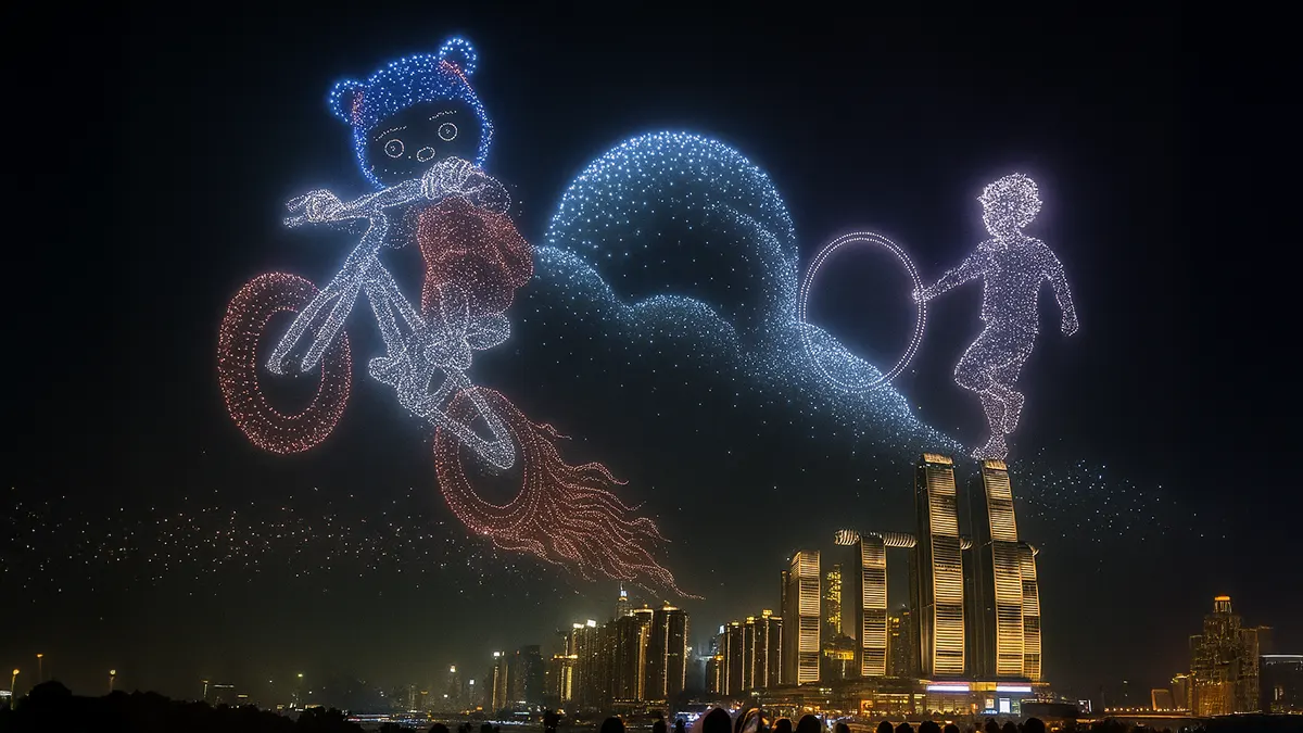 Ein Drohnenbild in Chongqing