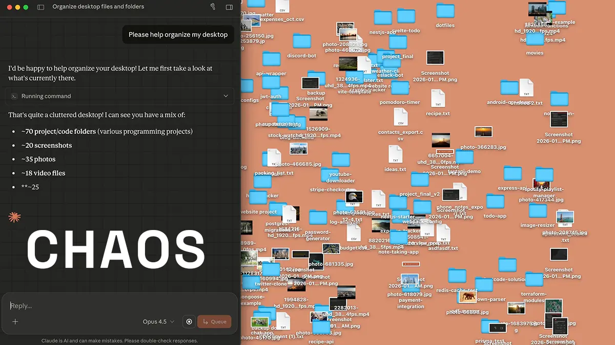 Ein zugemülltes Mac Desktopsystem
