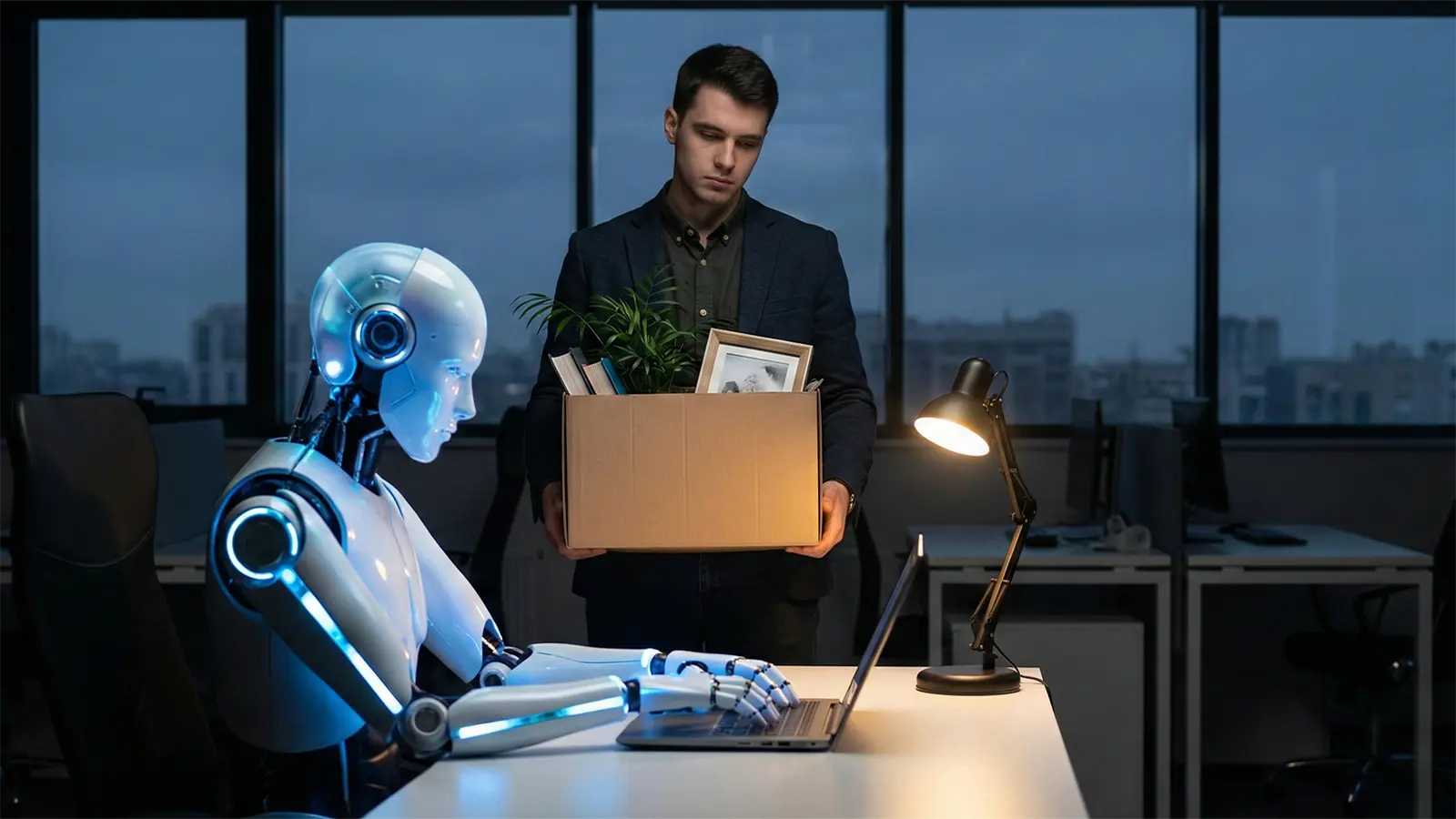 Ein Roboter übernimmt die Arbeit