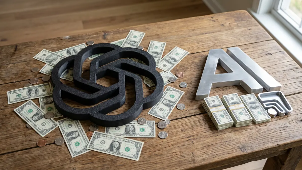 ein OpenAI und Anthropic Logo im Gegensatz